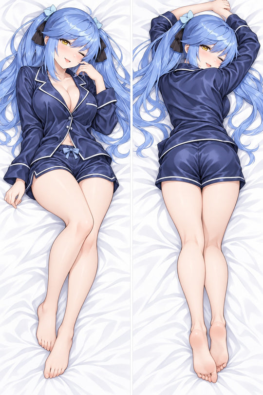 Essex Navy Silk Pajamas Body Pillow