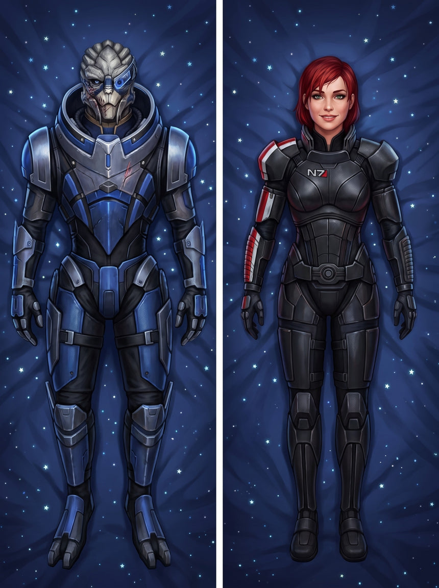 Garrus and Shepard Body Pillow