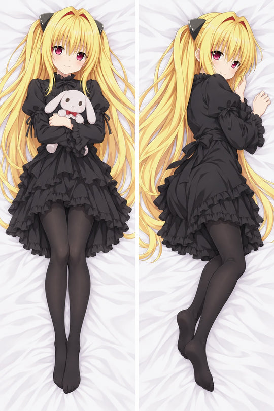 Golden Darkness Black Gothic Dress Body Pillow