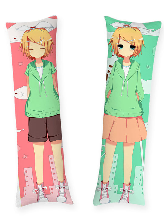Rin Kagamine Green Hoodie Body Pillow