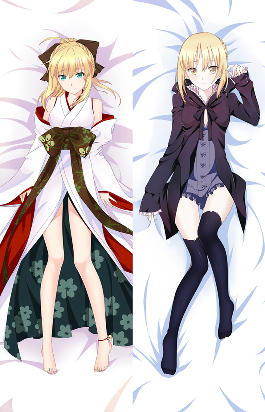 Saber White Kimono and Black Coat Body Pillow