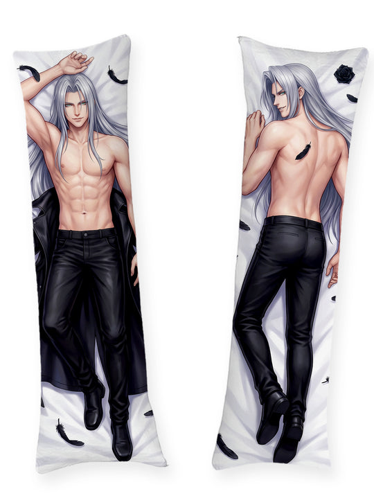 Sephiroth Shirtless Black Feathers Body Pillow