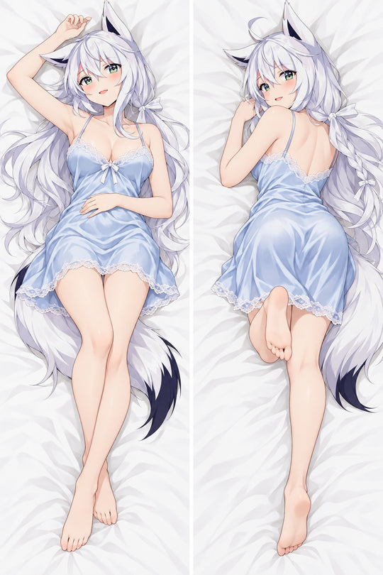 Shirakami Fubuki Blue Nightgown Body Pillow
