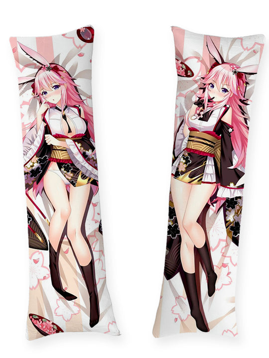 Yae Sakura Black Floral Kimono Body Pillow