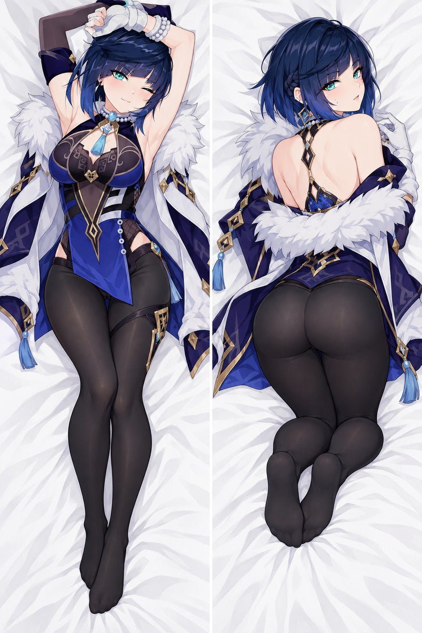 Yelan Blue Qipao Jacket Body Pillow