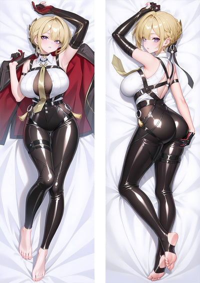 Evelyn Black Latex and Red Cape dakimakura