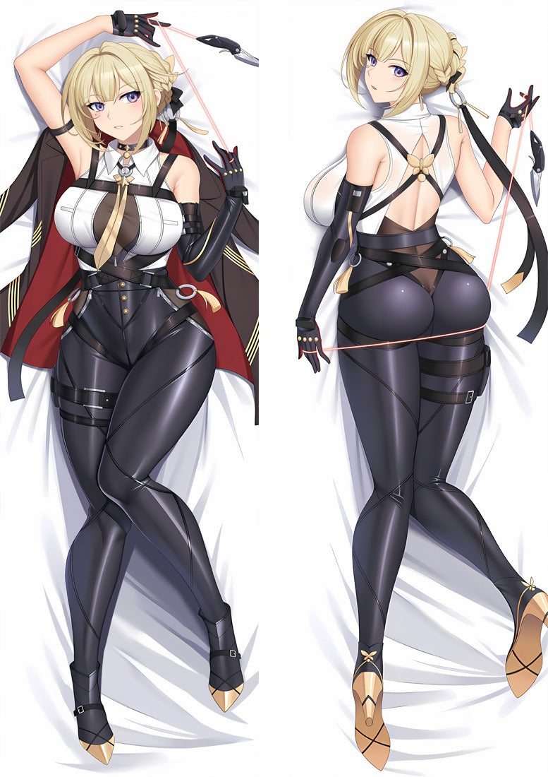 Evelyn Black Latex with Whip dakimakura