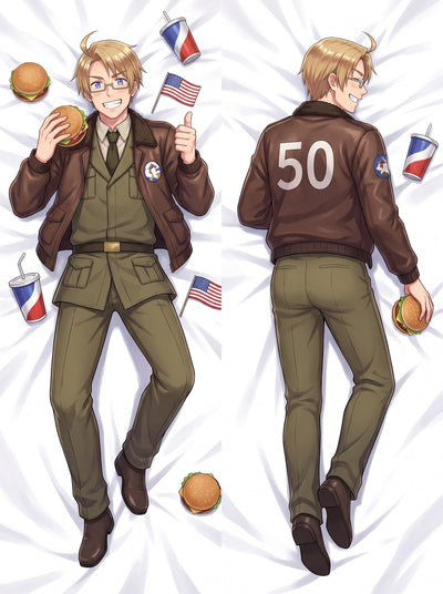 Hetalia America Bomber Jacket Hamburger Body Pillow