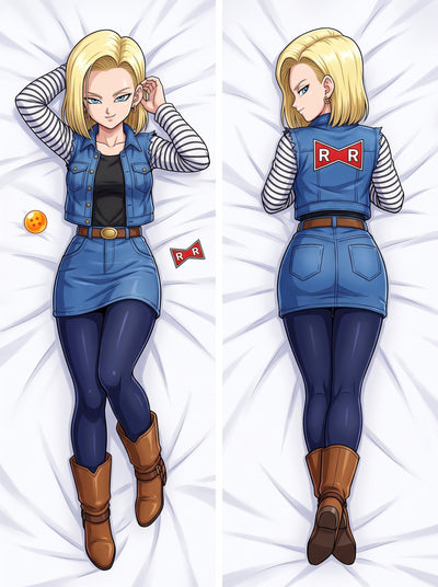 Android 18 Denim Vest Pin Up Body Pillow