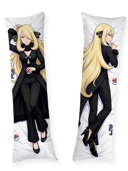 Cynthia Pokemon Champion Black Coat Body Pillow