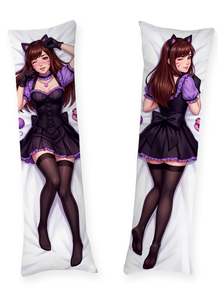 D.Va Black Cat Skin Pin Up Body Pillow