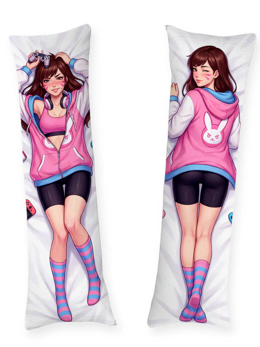 D.Va Open Gamer Hoodie Body Pillow