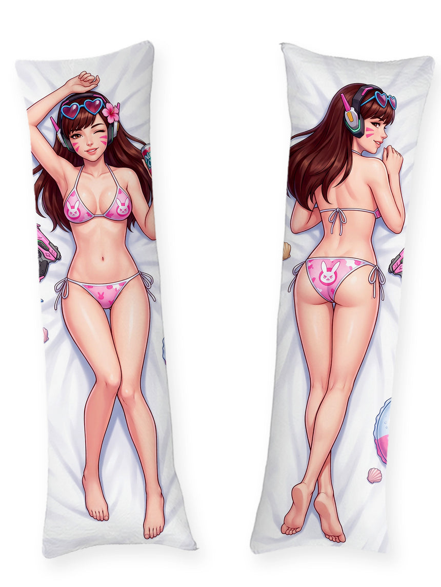 D.Va Pink Bunny Bikini Body Pillow