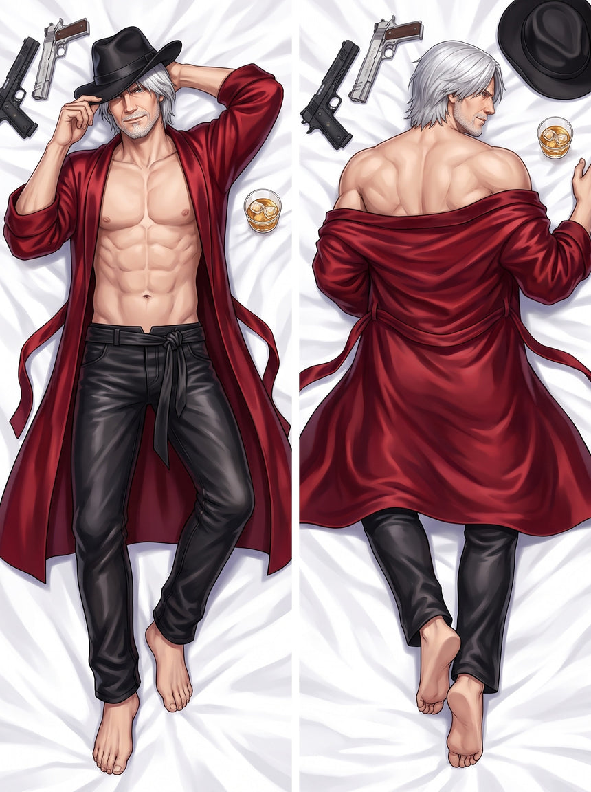 Dante Bearded Red Satin Robe dakimakura