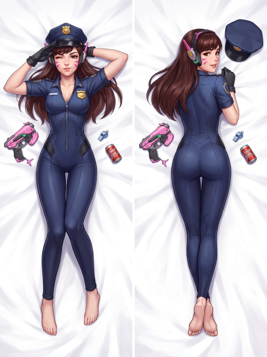 D.Va Officer Skin Pin Up Body Pillow