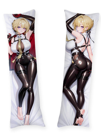 Evelyn Black Latex and Red Cape Body Pillow