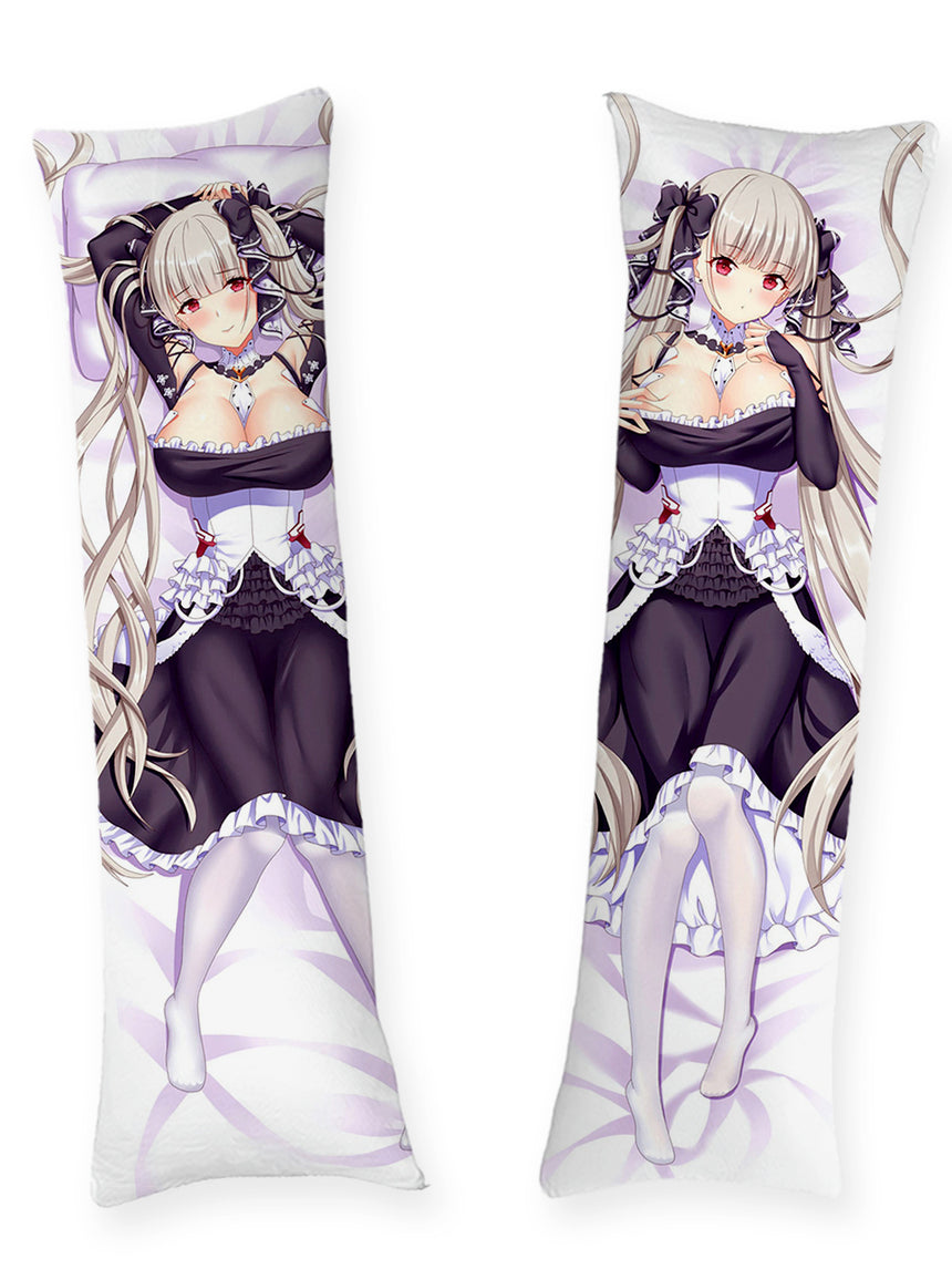 Formidable Black Ruffles Body Pillow