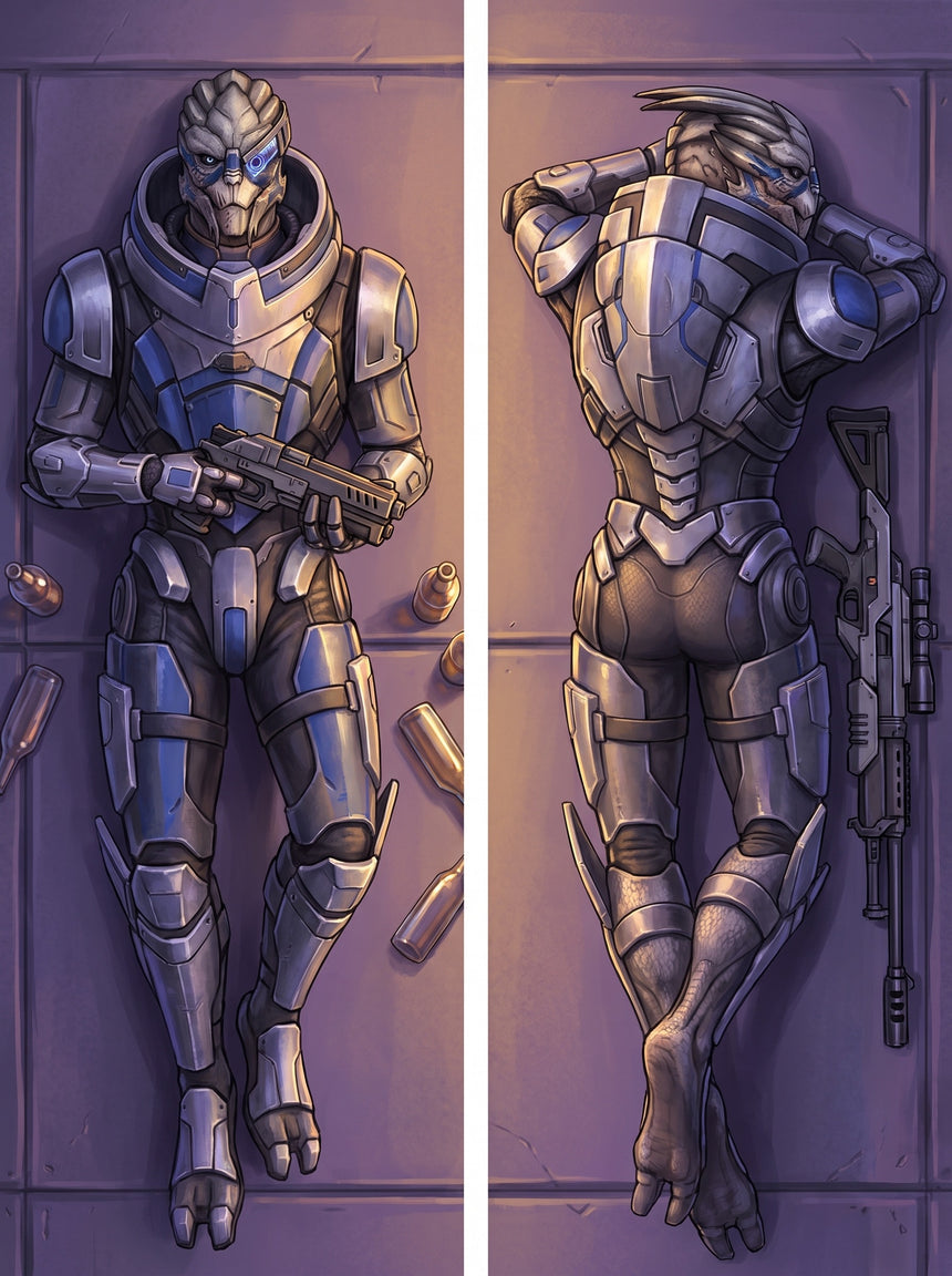 Garrus Rooftop Bottles Body Pillow