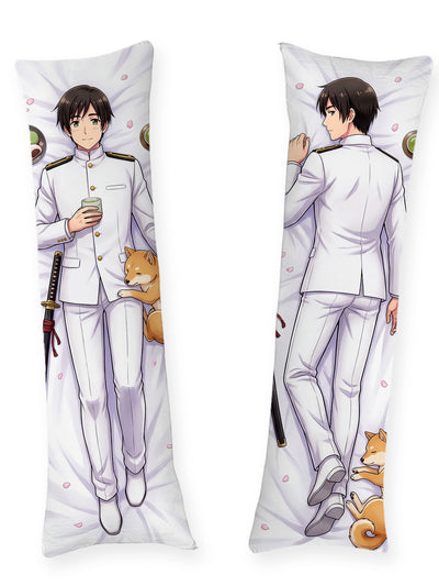 Hetalia Japan White Uniform and Pochi dakimakura