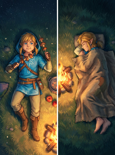 Link Legend of Zelda Campfire Cooking dakimakura