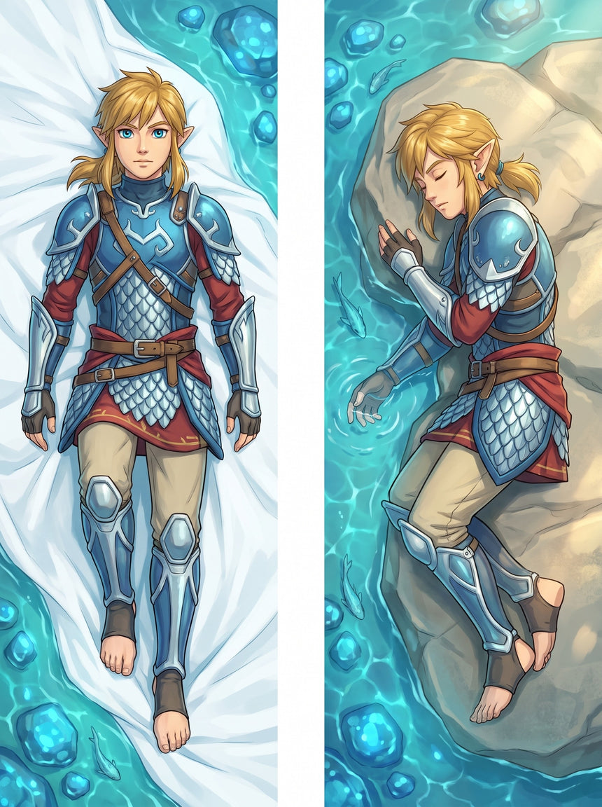Link Legend of Zelda Zora Armor dakimakura