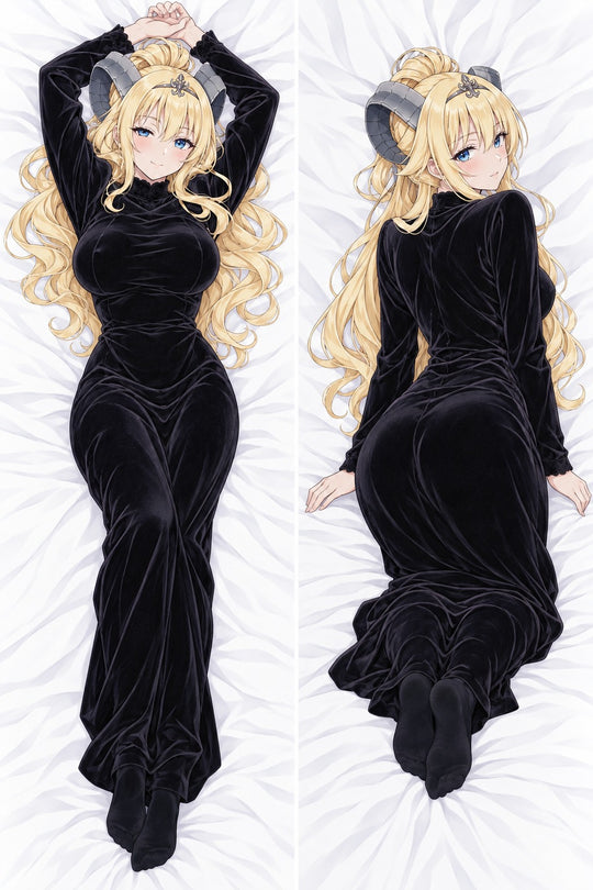 Lucifer Black Velvet Dress Body Pillow