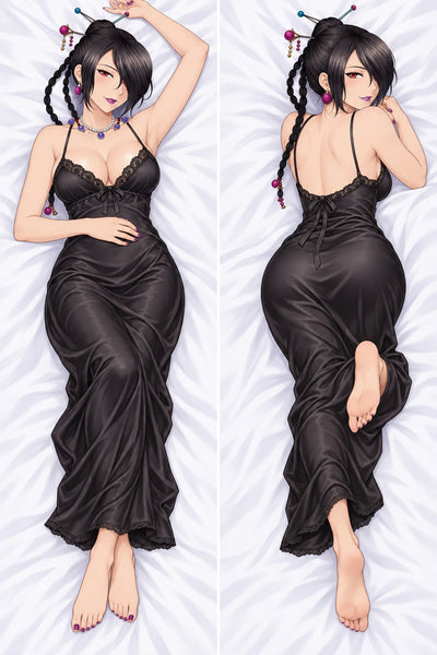 Lulu Black Satin Nightgown Body Pillow