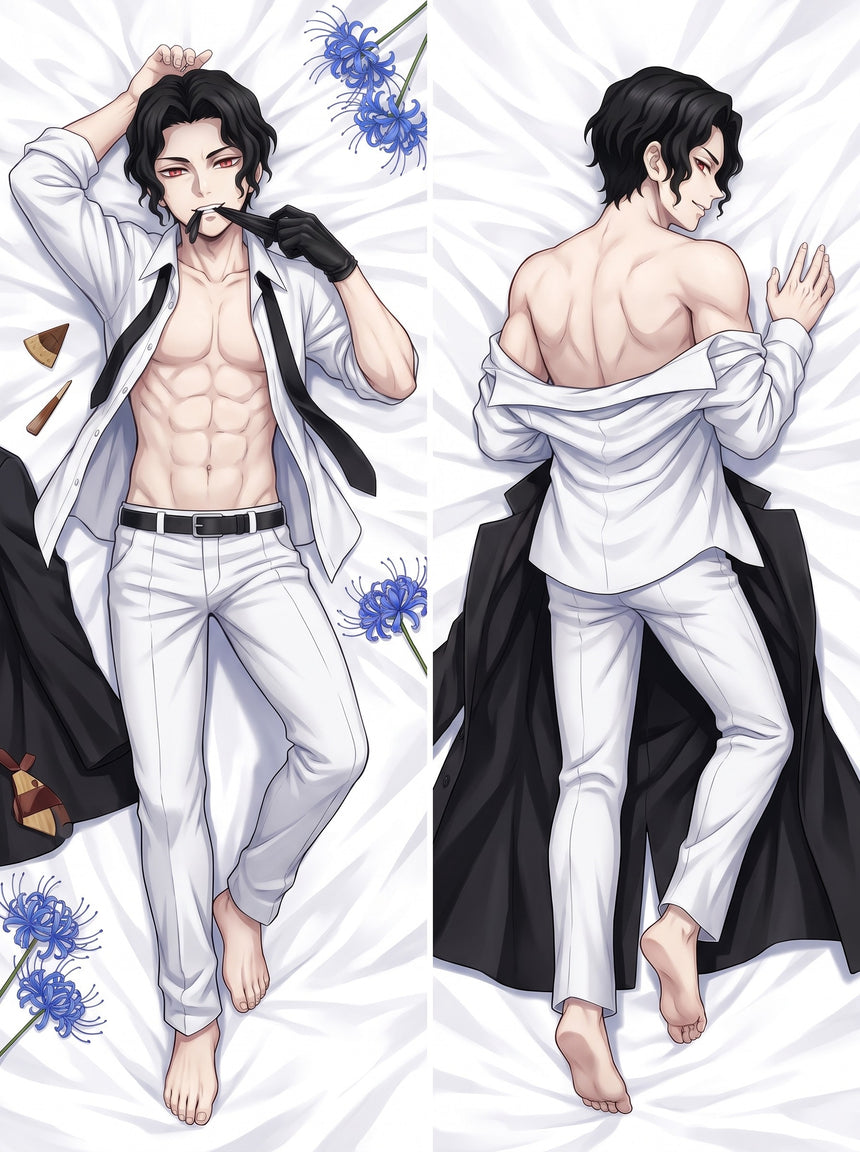 Muzan Loosened Tie White Suit Body Pillow