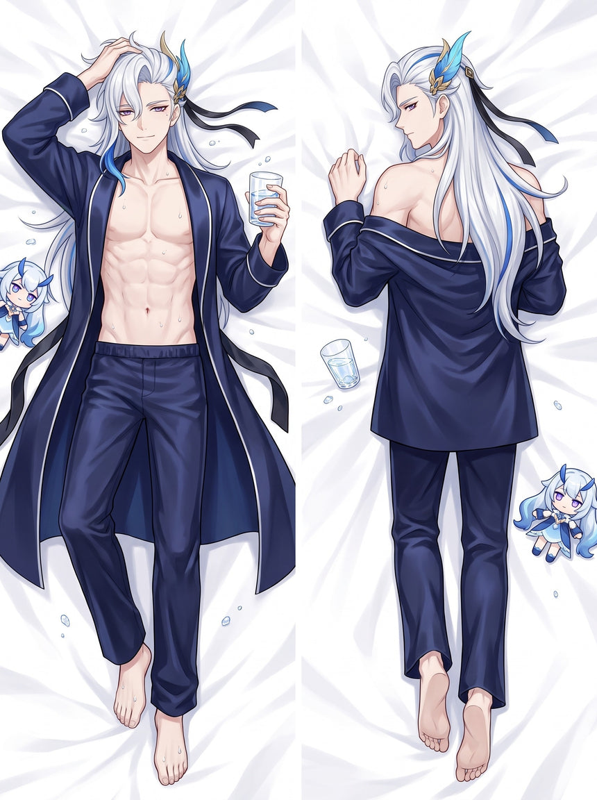 Neuvillette Rainy Night Silk Robe Body Pillow