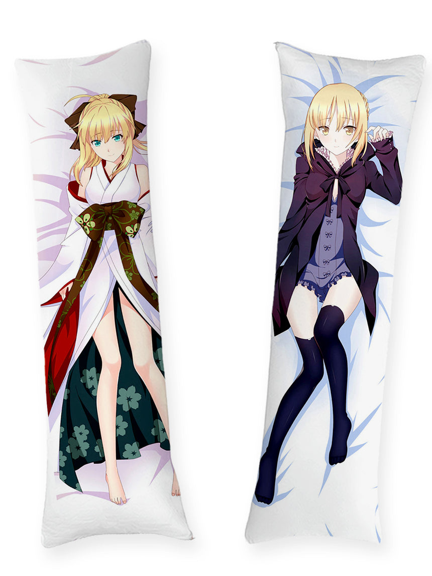 Saber White Kimono and Black Coat Body Pillow