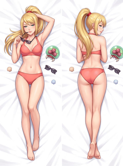 Samus Aran Coral Bikini Pin Up Body Pillow