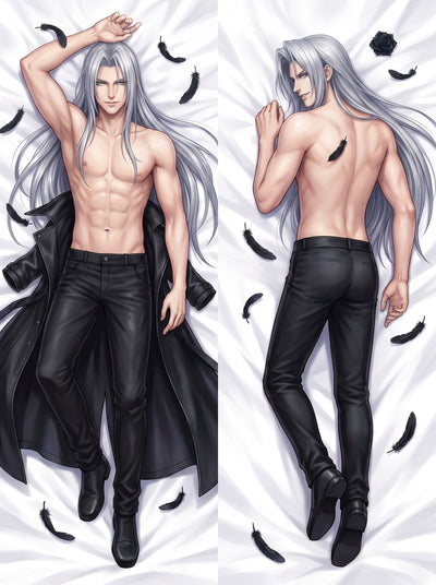 Sephiroth Shirtless Black Feathers Body Pillow