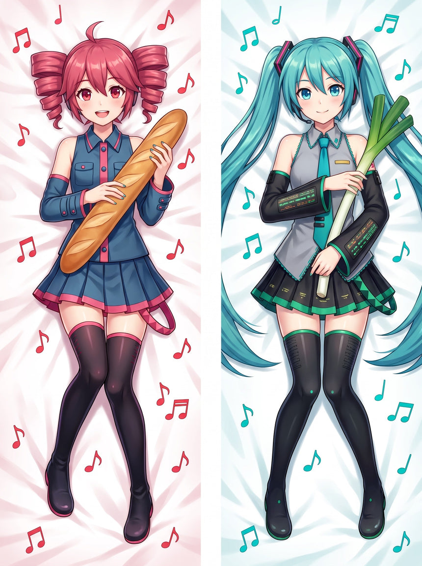Kasane Teto and Hatsune Miku dakimakura