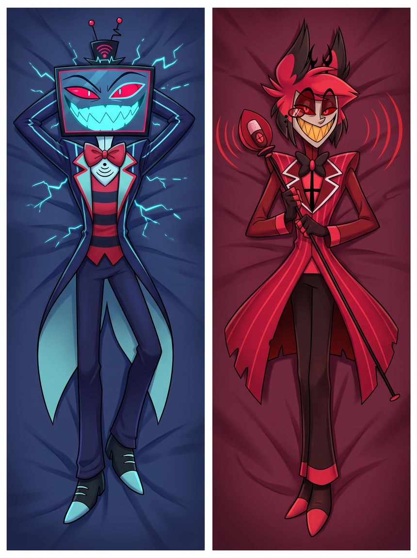 Vox and Alastor Radio Rivals Body Pillow