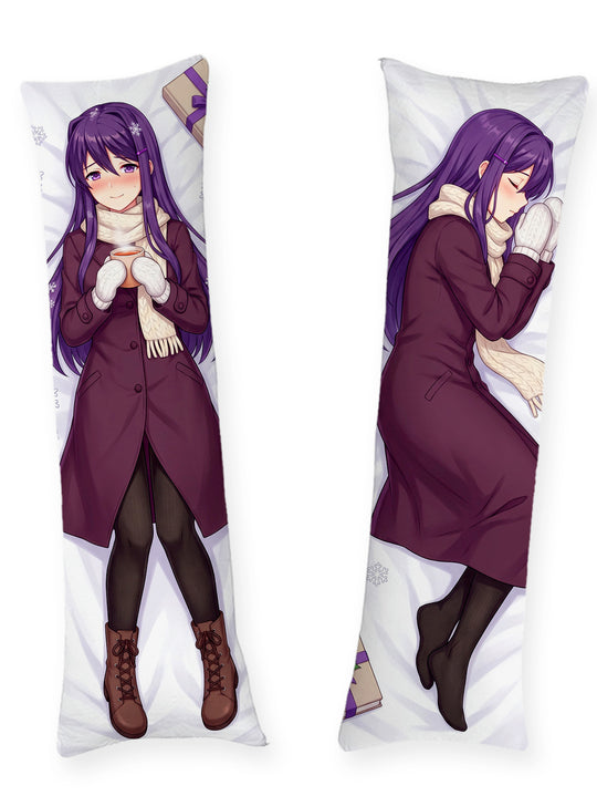 Yuri DDLC Winter Coat and Scarf Body Pillow