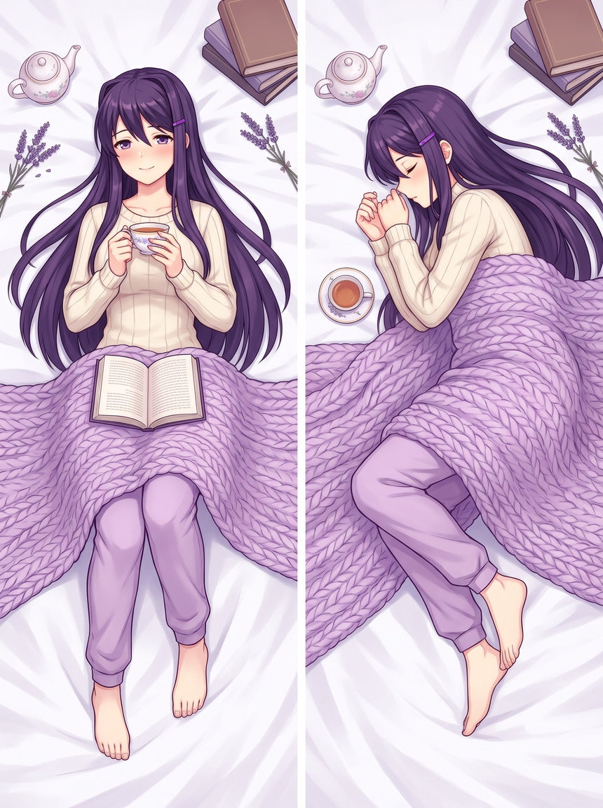 Yuri DDLC Cozy Blanket Tea Time Body Pillow