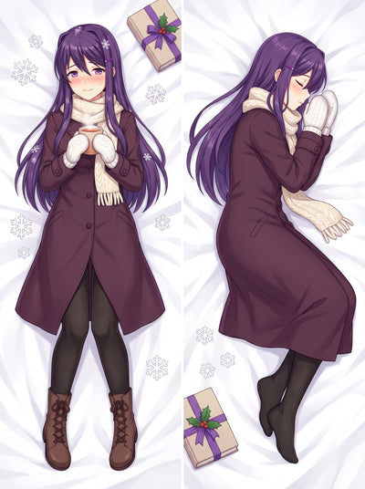 Yuri DDLC Winter Coat and Scarf Body Pillow